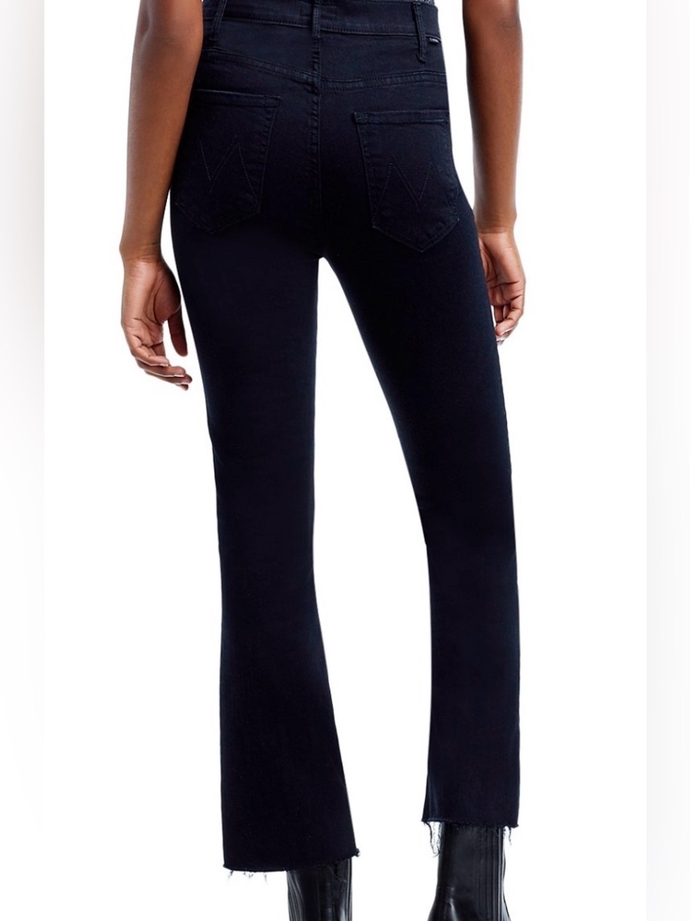 MOTHER High-Rise Black Flare Jeans